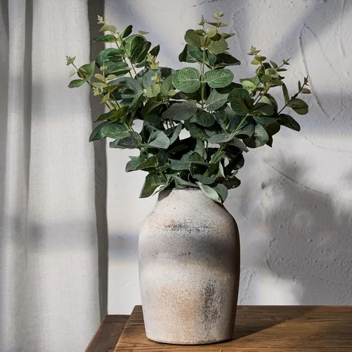 Vista 219 de SIDUCAL Florero decorativo de cerámica Florero rústico de 7.48 pulgadas para decoración del hogar, mesa, sala de estar, baño, escritorio de café