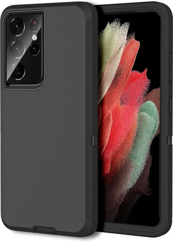 Vista 19 de MXX Funda compatible con Galaxy S21 Ultra, funda protectora de cuerpo con parachoques de 3 capas súper resistente y servicio pesado