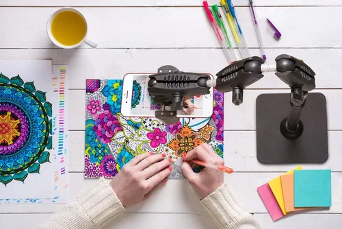 Vista 4 de Arkon Soporte de teléfono Pro negro - HD8RV29 y soporte de trípode para iPhone XS Max XR X 8 7 6S Plus Galaxy Note 8 5 S8 S7 Retail Negro