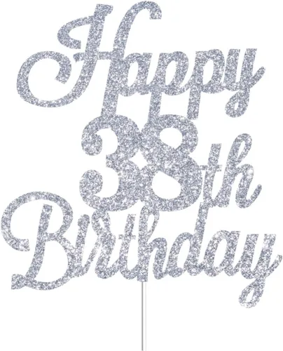 Vista 53 de Decoración para tartas de cumpleaños número 14 con purpurina plateada, decoración de cumpleaños de 14 años, decoración de cumpleaños de 14 años