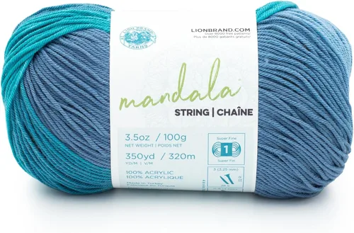 Vista 21 de Lion Brand Yarn Hilo Mandala String, Hilo Fingering para Tejer y Crochet, Acoustic, 1 Paquete