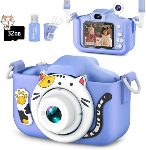 Cámara selfie mejorada para niños, niñas, regalo de festival de cumpleaños de Navidad para niños, cámara digital para niños pequeños, juguetes para