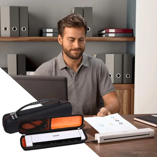 Vista 4 de Mchoi Funda portátil para Brother DS-640 / DS-940DW/DS-740D / DS-720D/Doxie Go SE Duplex Compact Mobile Document Scanner, solo funda