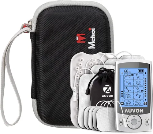 Vista 2 de Mchoi Funda rígida de EVA portátil compatible con AUVON/Belifu Dual Channel TENS Unit Muscle Stimulator Machine, solo funda