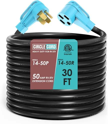 Vista 18 de CircleCord Cable de alimentación para caravana de 30 amperios de 36 pies con bloqueo giratorio, resistente calibre 10, 3 cables, STW de cobre puro