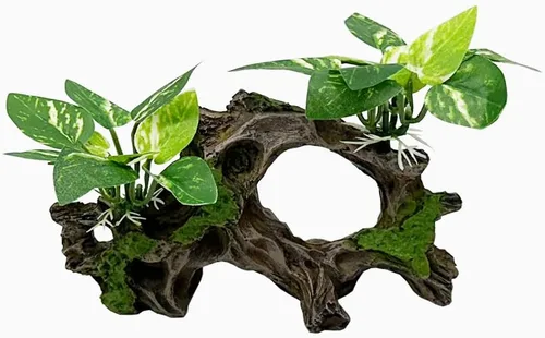 Vista 11 de Smoothedo-Pets Decoraciones de Pecera Acuario Decoración Ornamentos Betta Almohadilla de Hoja de Seda Hamaca Cueva de Madera Flotante Artificial