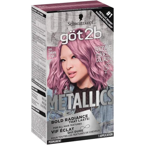 Vista 2 de Got2b Metallics - Color permanente para el cabello, color rosa Sakura M84