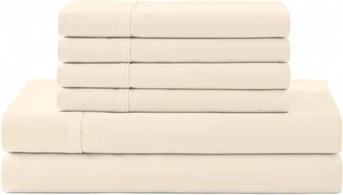 Vista 50 de Linen Home Juego de sábanas 100% de percal de algodón, fresco, ligero, sólido, tamaño individual, 3 piezas, 1 sábana encimera, 1 ajustable