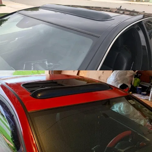 Vista 2 de Deflector de viento universal para techo solar de 34 pulgadas y 34.646 in, 1 visera de ventana para techo lunar automático de humo oscuro