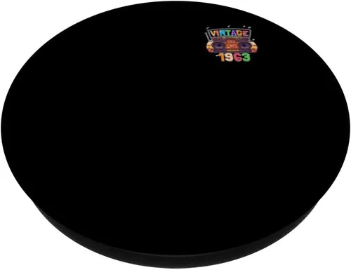 Vista 2 de Vintage 1963 Retro Boombox Music Lover Minimalist PopSockets Adhesive PopGrip