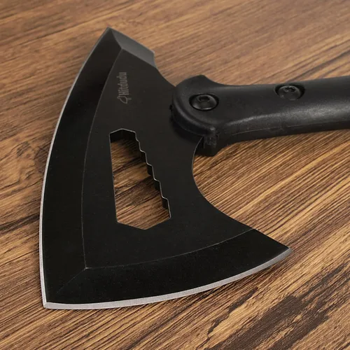 Vista 3 de Tomahawk táctico, hacha de lanzamiento con funda, hacha de camping con pincho, mango de fibra de nailon para supervivencia al aire libre Cabeza