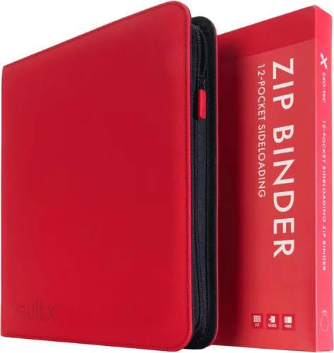 Vista 12 de Vault X Carpeta de álbum de 12 bolsillos con cremallera para cartas coleccionables, 480 tarjetas, material Premium Exo-Tec, 20 páginas de carga