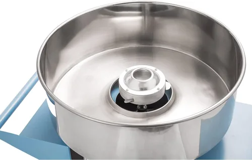 Vista 3 de Máquina comercial de algodón de azúcar con carrito, máquina eléctrica de algodón de azúcar - 110 V para el recuerdo perfecto de fiesta para Azul