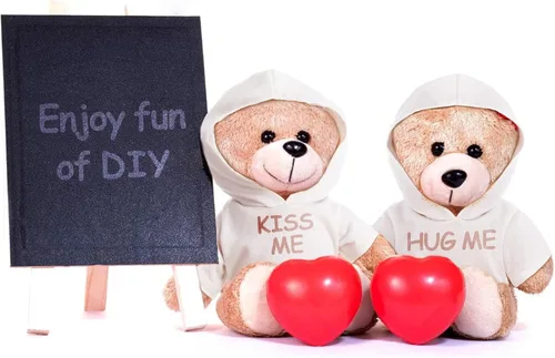 Vista 3 de 18 piezas de ropa de oso de peluche, camiseta de oso en blanco para sublimación, camisetas de muñeca de animales de peluche, sudadera básica