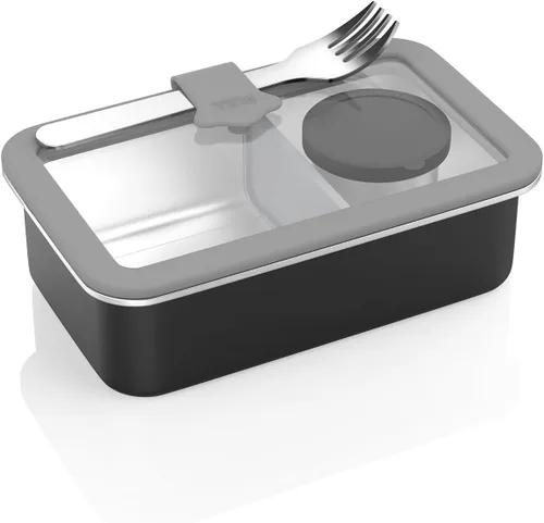 Vista 11 de Bakpoco Caja Bento de acero inoxidable para adultos, recipientes de metal a prueba de fugas de 42 onzas con divisor ajustable, apta para microondas