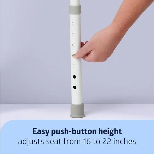 Vista 5 de Medline Cómoda de Acero 3 en 1 para Cabecera, Asiento Alargado, Marco Plegable Resistente, Cubeta de 7.5 QT., Capacidad de Peso de 350 lb., Asiento