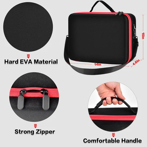Vista 4 de Funda de transporte para Metapara Oculus Quest 2 todo en uno VR Gaming Headset y controles táctiles, bolsa de almacenamiento Trave con cubierta