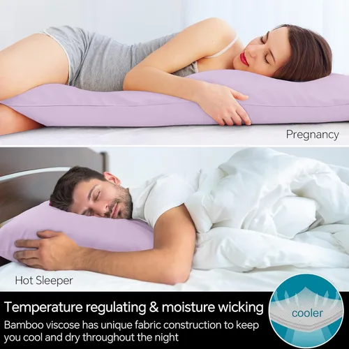 Vista 50 de BEDELITE - Juego de 2 fundas de almohada con solapa, tamaño estándar, rayón de bambú, frescas, suaves y transpirables, para personas calurosas