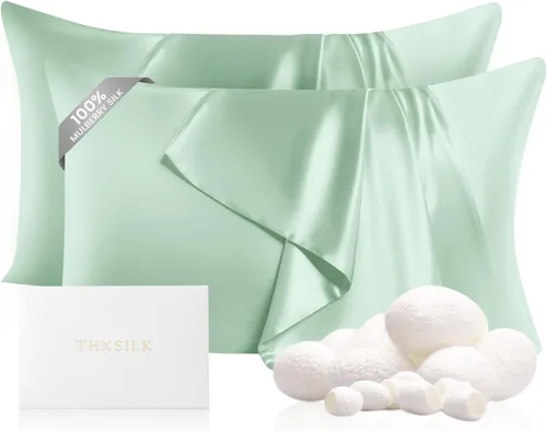 Vista 40 de THXSILK Funda de almohada 100% seda de morera para la salud del cabello y la piel, funda de almohada suave y lisa de 22 momme con cremallera oculta