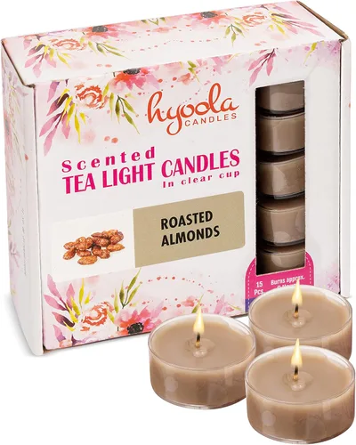 Vista 23 de HYOOLA Velas perfumadas de candelita – Taza transparente – Velas aromáticas Magnolia – 6 horas de tiempo de combustión – Paquete de 15 – Fabricado