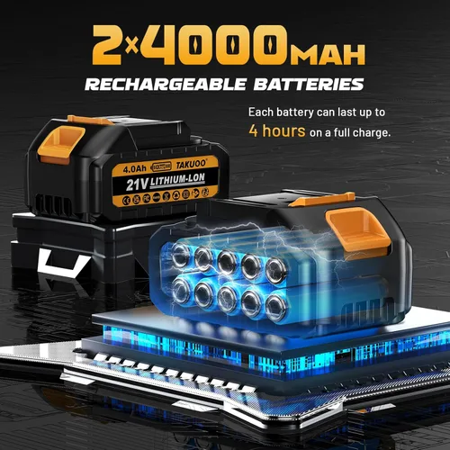 Vista 6 de Takuoo Tijeras de Podar con Pértiga 2 en 1 Inalámbricas, Tijeras de Podar Eléctricas de 1.6" de Diámetro de Corte con Pértiga de Extensión, Podadora