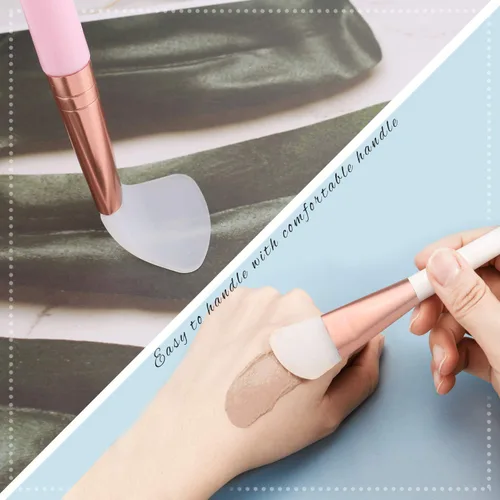 Vista 4 de Elisel 5 cepillos aplicadores de máscara facial de silicona, flexibles para cara, dormir, arcilla, loción corporal