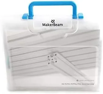 Vista 3 de Kit de inicio regular XL anodizado transparente incluyendo vigas (0.591x0.591 in), soportes, tuercas y pernos