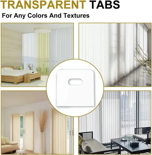 Vista 4 de 25 Sets (50 Pieces) of Clear Vertical Blind Repair Tabs/Blind Fixer Tabs for Vertical Blinds Replacement Slats