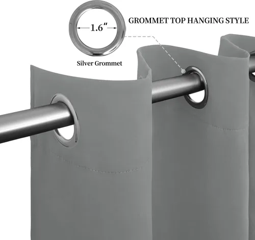 Vista 162 de Easy-Going - Cortinas opacas para dormitorio, aislamiento térmico sólido con ojales, cortinas de ventana para reducción de ruido, cortinas