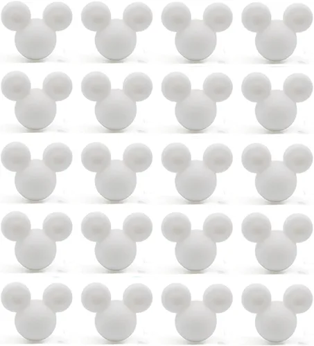 Vista 8 de Decoendiy 50 cuentas de silicona para cabeza de ratón, con forma de animal, coloridas pulseras para manualidades (mezcla)