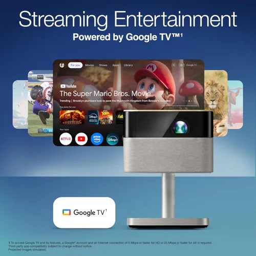 Vista 5 de Epson Lifestudio Flex Plus 4K PRO-UHD - Proyector portátil de estilo de vida, 1000 lúmenes de color y brillo blanco, sonido de Bose, Google TV