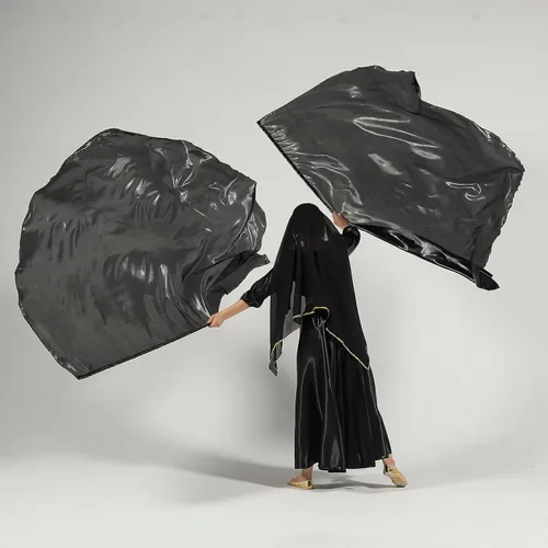 Vista 6 de MUNAFIE Banderas de Alabanza y Adoración para Danza de Iglesia, Banderas Negras