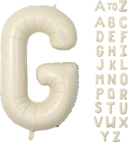 Vista 18 de Biapian Globo de papel de aluminio gigante crema A de 40 pulgadas, globos grandes A de aluminio con helio para cumpleaños, baby shower, boda