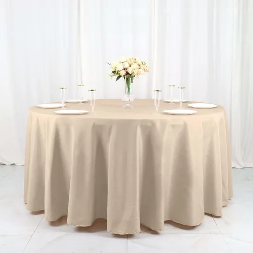 Vista 141 de Efavormart - Mantel redondo de poliéster para banquetes de boda, 90 pulgadas, color marfil