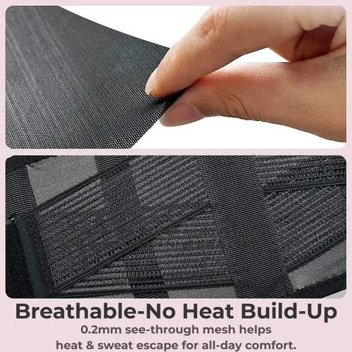 Vista 2 de Soporte de espalda ultra transpirable y delgado para el dolor de espalda baja - Cinturón de espalda ligero y ajustable para mujeres y hombres