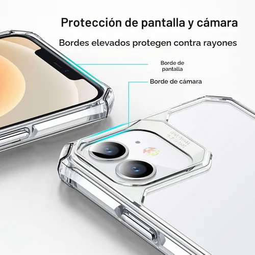 Vista 3 de ESR Funda para iPhone 12/iPhone 12 Pro, protección de grado militar, esquinas de protección de aire a prueba de golpes, parte trasera resistente al