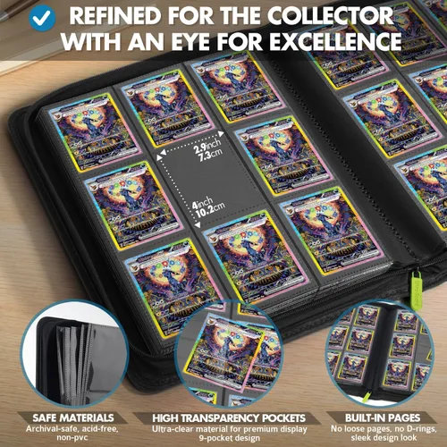 Vista 5 de FunGuys Toploader - Carpeta de almacenamiento para tarjetas intercambiables, 384 12 bolsillos para Yugioh, MTG, TCG, carpetas de tarjetas para 12