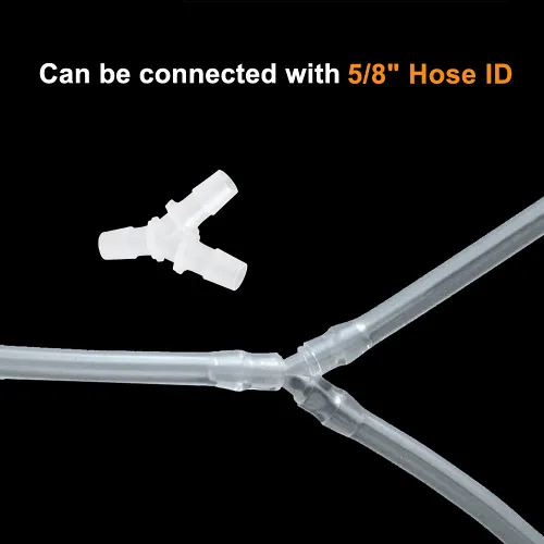 Vista 3 de Feelers Manguera de plástico de 58 pulgadas, igual de púas, 3 vías en forma de Y para manguera de 58 de identificación, conectores de tubería