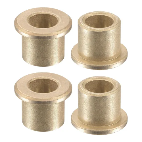 Vista 9 de uxcell Flange Sleeve Bearings 4mm Bore 8mm OD 4mm Length 12mm Flange Dia 2mm Flange Thickness Sintered Bronze Self-Lubricating Bushing 4pcs