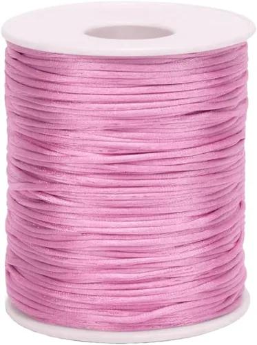 Vista 26 de 1.5 mm x 110 yardas de cordón de satén de nailon para abalorios, hilo trenzado para nudos chinos afortunados, macramé, collares y pulseras de cola