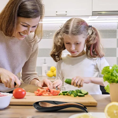 Vista 6 de Soporte de cuchara Hasense para encimera, soporte de cuchara grande de cerámica para encimera de cocina, soporte para utensilios de cocina