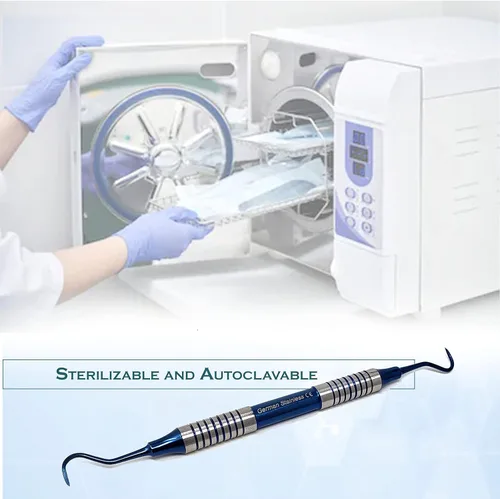 Vista 7 de Sondas dentales de doble extremo hechas de acero inoxidable para el cuidado de la higiene bucal, juego de herramientas profesionales, instrumentos