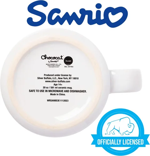 Vista 4 de Silver Buffalo - Taza grande de cerámica estilo cámper de Sanrio Hello Kitty y sus amigos con patrón a cuadros, 20 onzas