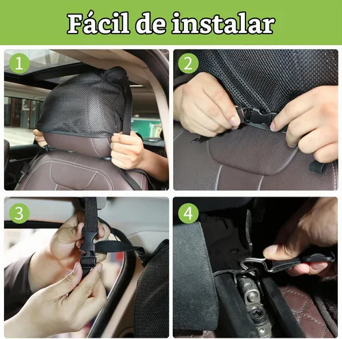 Vista 6 de Barrera de red para automóvil para SUV, barrera para mascotas con cuerda ajustable y bolsa de almacenamiento, barrera de valla para perros