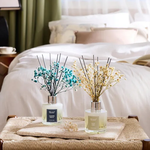 Vista 4 de Airkeep Difusor de varillas de 3.38 onzas (3.4 fl oz), juego de difusor de varillas perfumadas de lino limpio y vainilla de cachemira, difusor