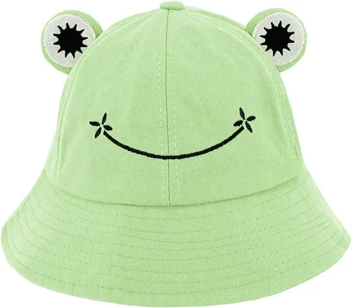 Vista 23 de Haoohu Gorra de algodón para adultos, diseño de rana, sombrero de sol para fiesta de disfraces