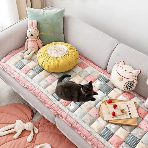 Vista 8 de Fundas mullidas para sofá de mascotas, protector de sofá para perros, cojín de algodón grueso, funda de sofá para mascotas, funda de sofá para cama