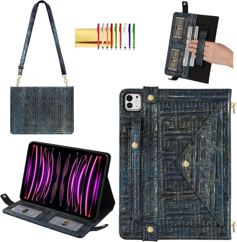 Vista 84 de Funda tipo bolso para iPad mini de 5ª/4ª/3ª/2ª/1ª generación de 7.9 pulgadas, Techcircle funda ligera tipo folio con soporte bandolera con billetera