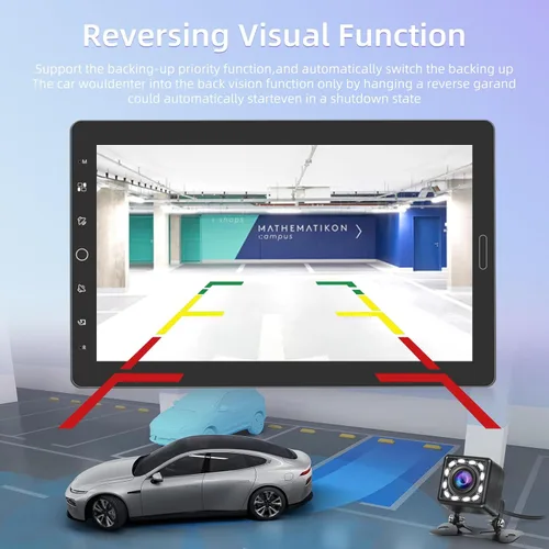 Vista 7 de Radio de coche HD de 10.1 pulgadas con Carplay con cable y Android Auto, radio de pantalla táctil desmontable de un solo DIN con enlace de espejo