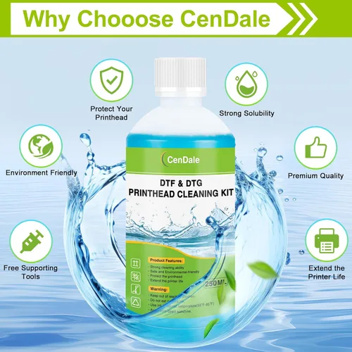 Vista 3 de CenDale Kit de Limpieza DTF - Solución de Limpieza para Impresora DTF de 250ML, Kit Universal de Limpieza de Cabezal de Impresión para Cualquier